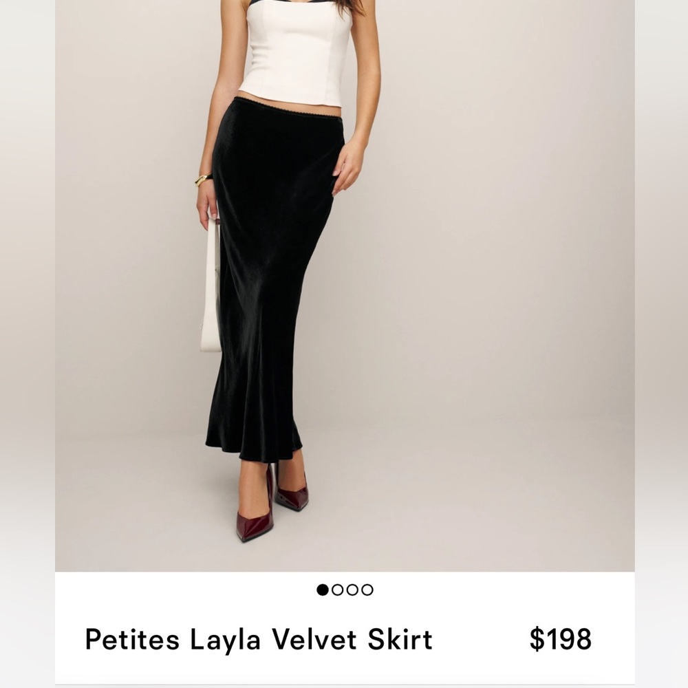 Reformation Petites Layla Velvet Skirt - 0P